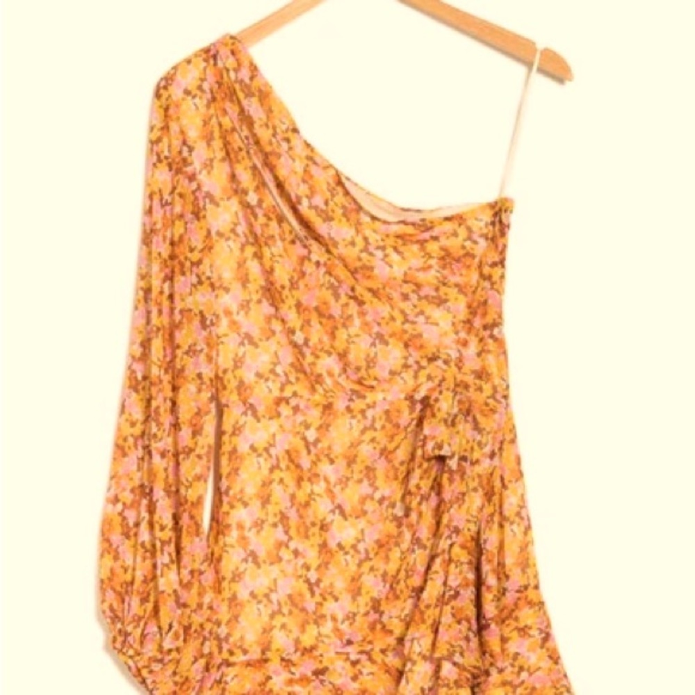NWT Lush Multicolor Floral One Shoulder Mini dress Size S